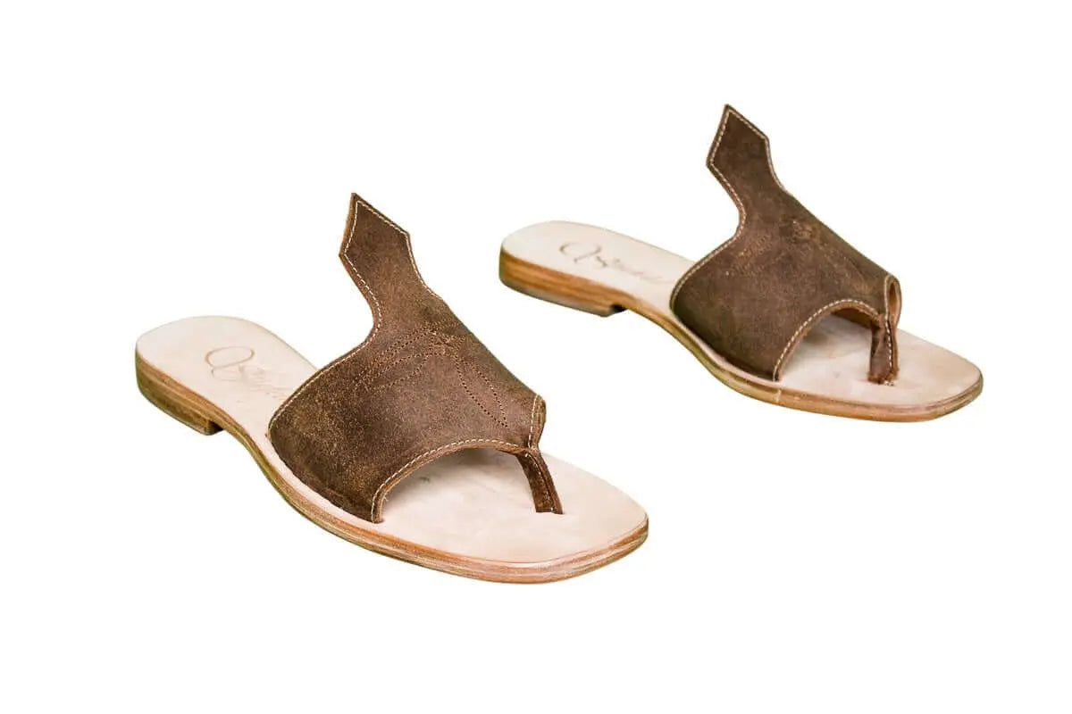 Luciana Leather Sandals – Brown