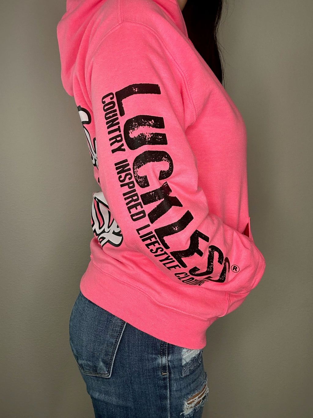 Look Pretty Play Dirty Neon Pink Hoodie