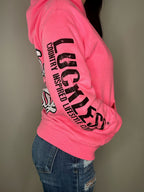 Look Pretty Play Dirty Neon Pink Hoodie