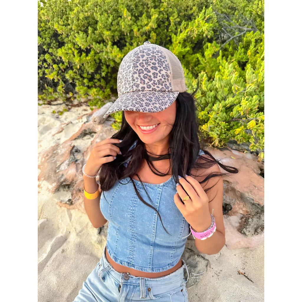 Clear Sequin Leopard C.C Ball Cap