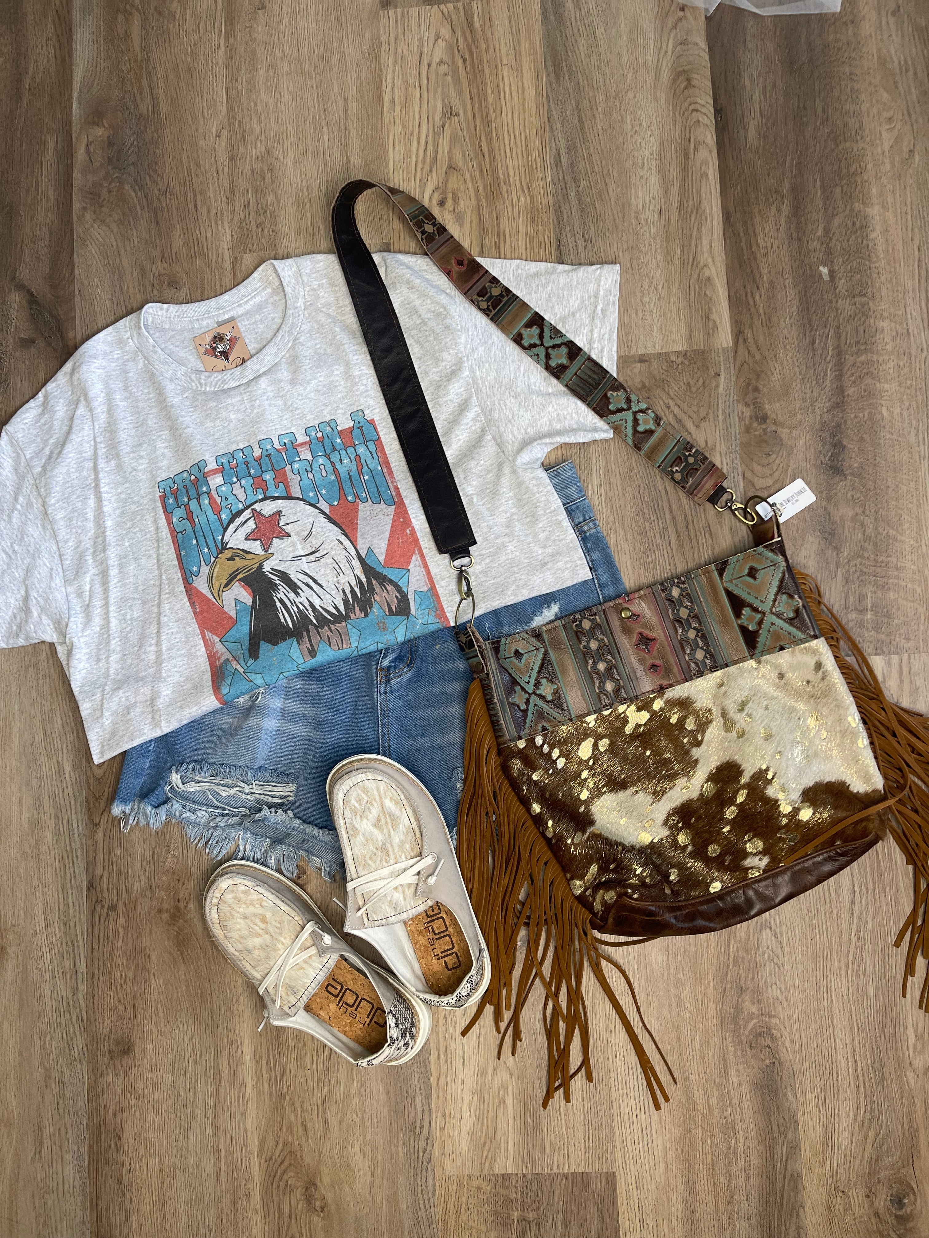 Tejas Bucket Metallic Handbag