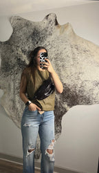 Faux leather tank