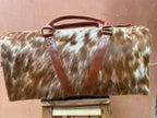 Cowhide Western Duffle Bag With Fringe