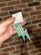 Leather Lightning Bolt Earrings