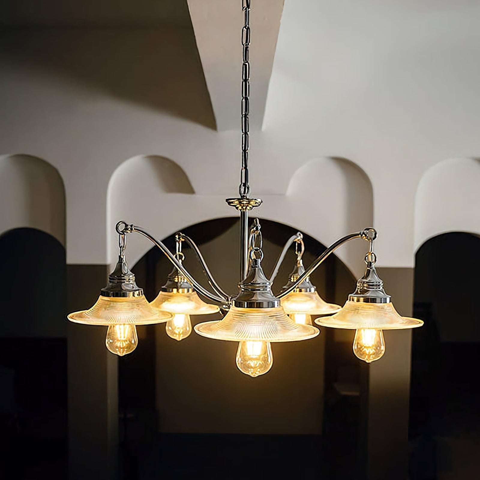 Farmhouse Glass Chandelier