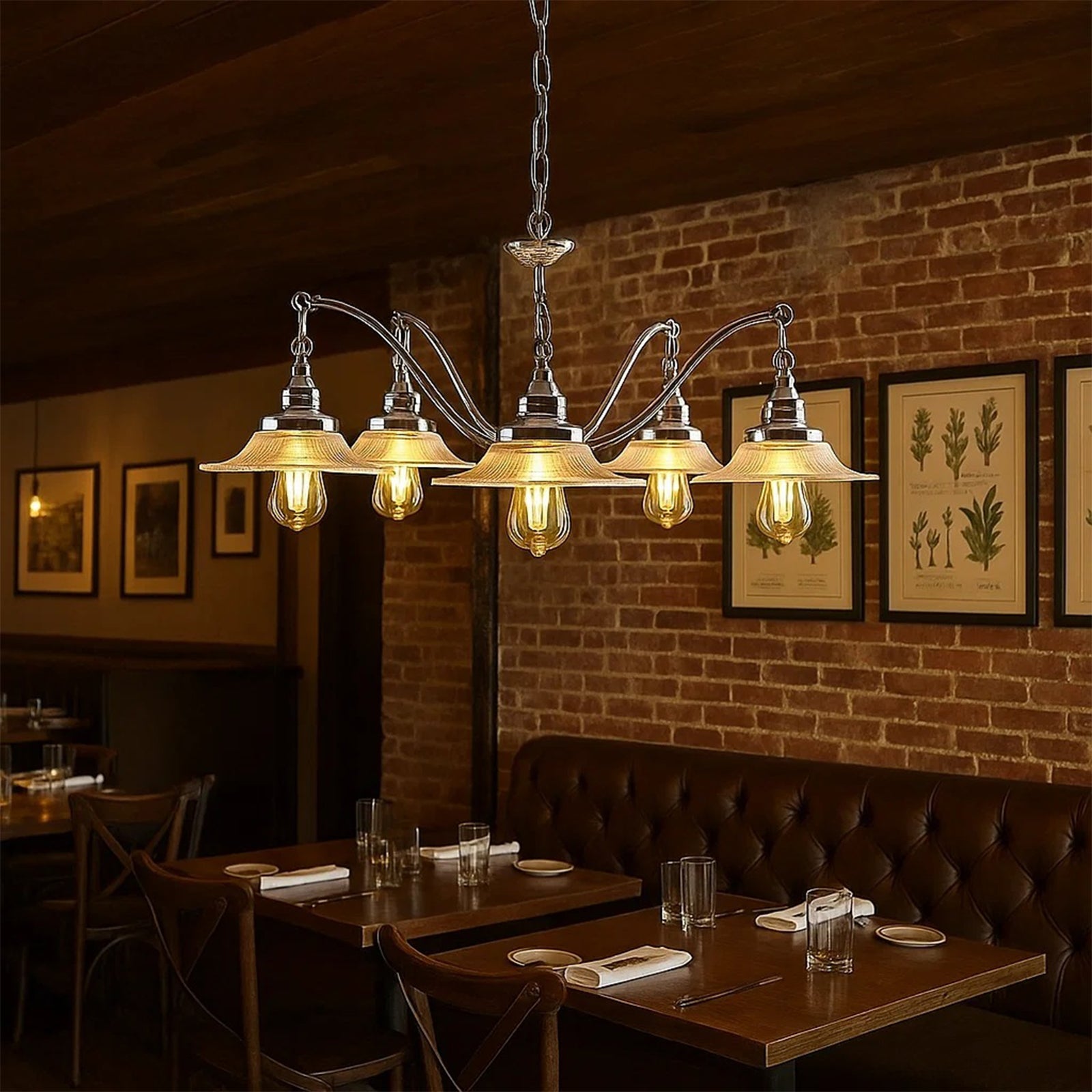 Farmhouse Glass Chandelier
