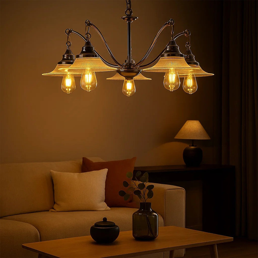 Farmhouse Glass Chandelier