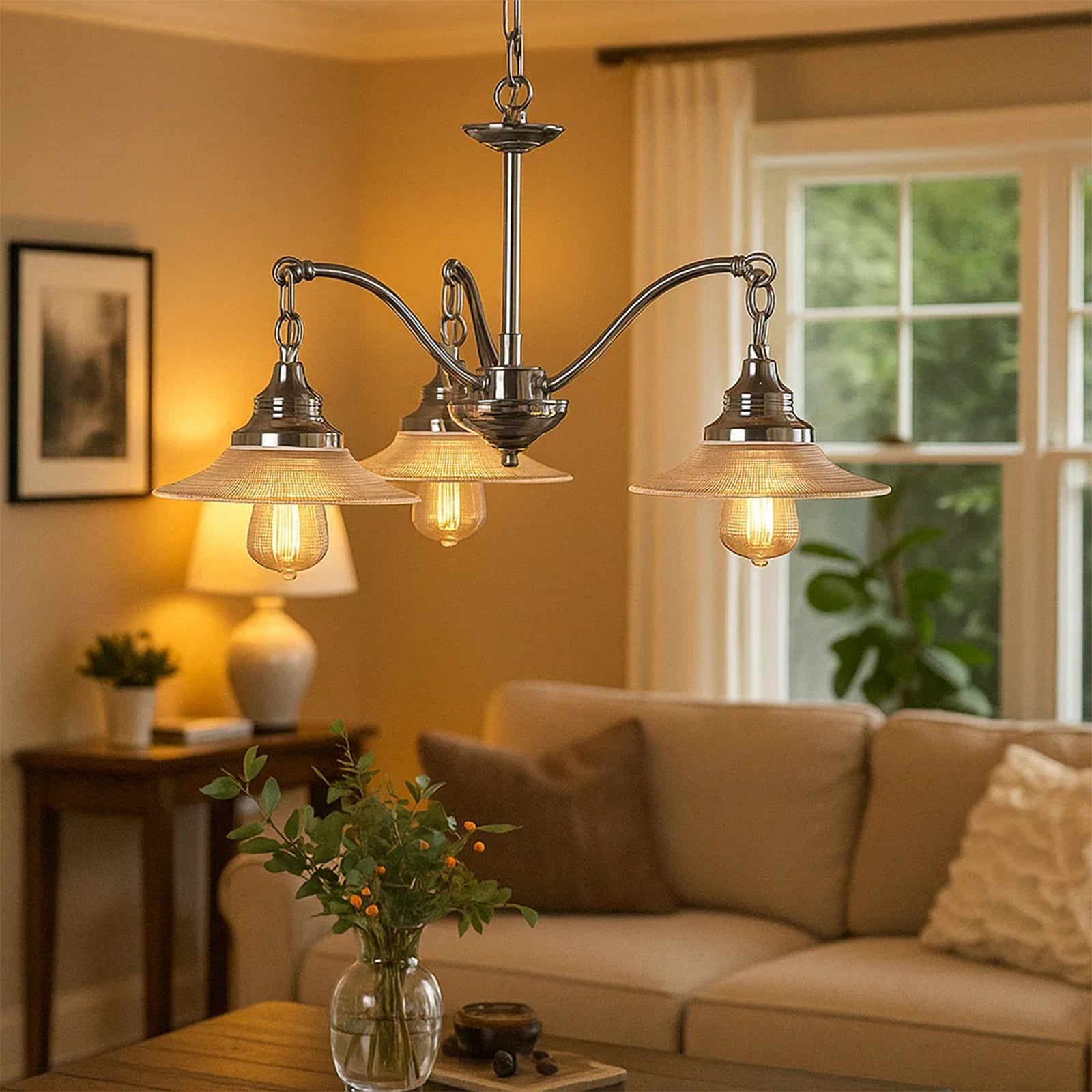 Farmhouse Glass Chandelier