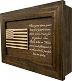 American Flag & Patriotism Decorative & Secure Wall-Mounted Gun Cabinet (Jacobean)