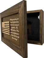 American Flag & Patriotism Decorative & Secure Wall-Mounted Gun Cabinet (Jacobean)