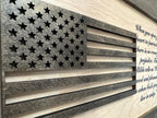 American Flag & Patriotism Decorative & Secure Wall-Mounted Gun Cabinet (Jacobean & Natural)