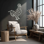 Geometric Rooster Metal Wall Art - Modern Farmhouse Decor - KAF149