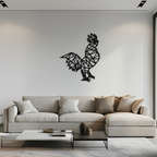 Geometric Rooster Metal Wall Art - Modern Farmhouse Decor - KAF149