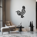 Geometric Rooster Metal Wall Art - Modern Farmhouse Decor - KAF149