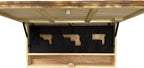 American Flag Challenge Coin Display and Hidden Gun Cabinet, Military Coin Holder Holds 100 Coins and is Ready to Hang, Large US Flag Patriotic Art 38.5" x 19.5"