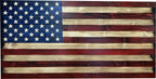Large Red and Blue American Flag Hidden Gun Storage Cabinet