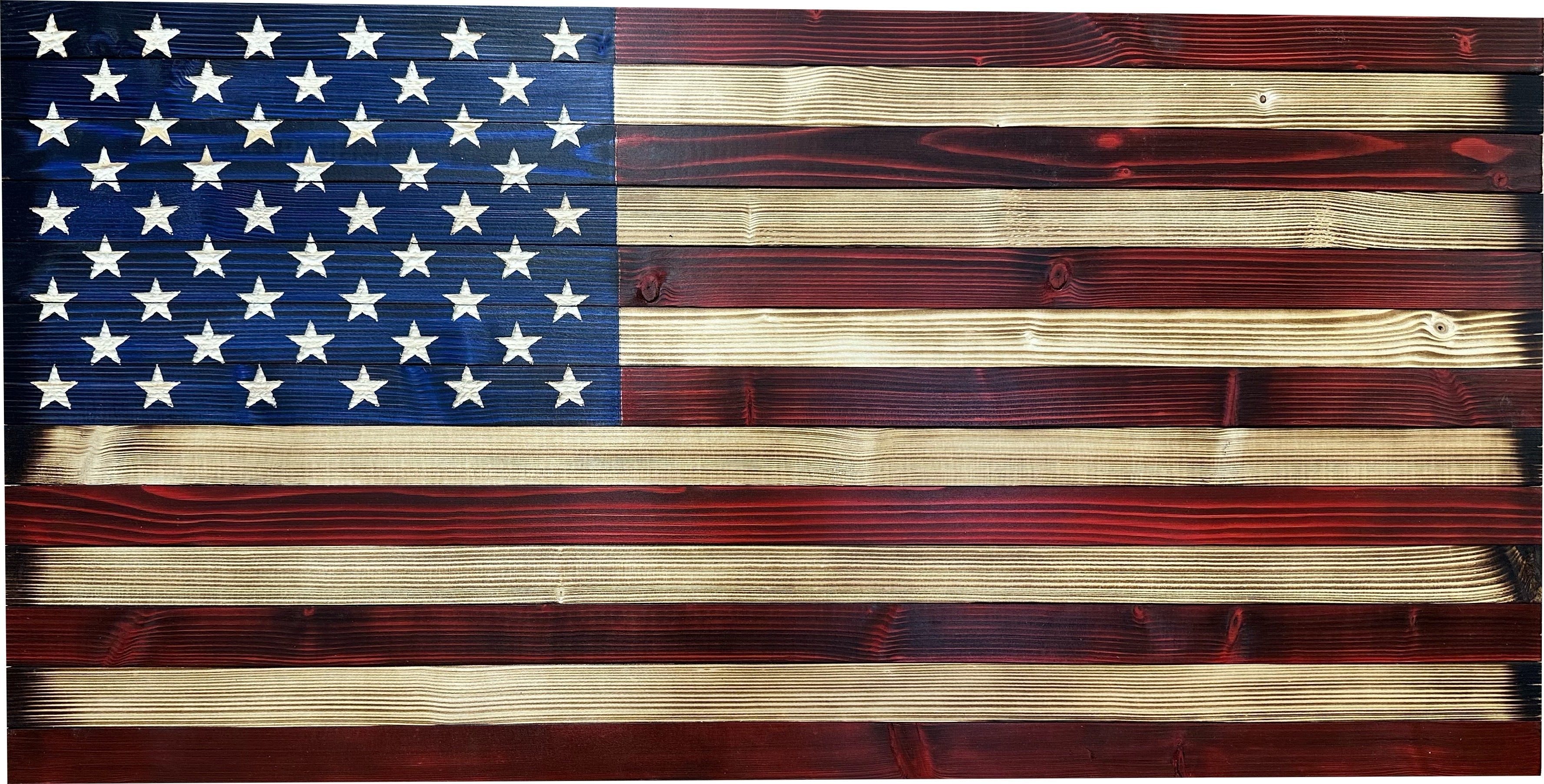 Large Red and Blue American Flag Hidden Gun Storage Cabinet
