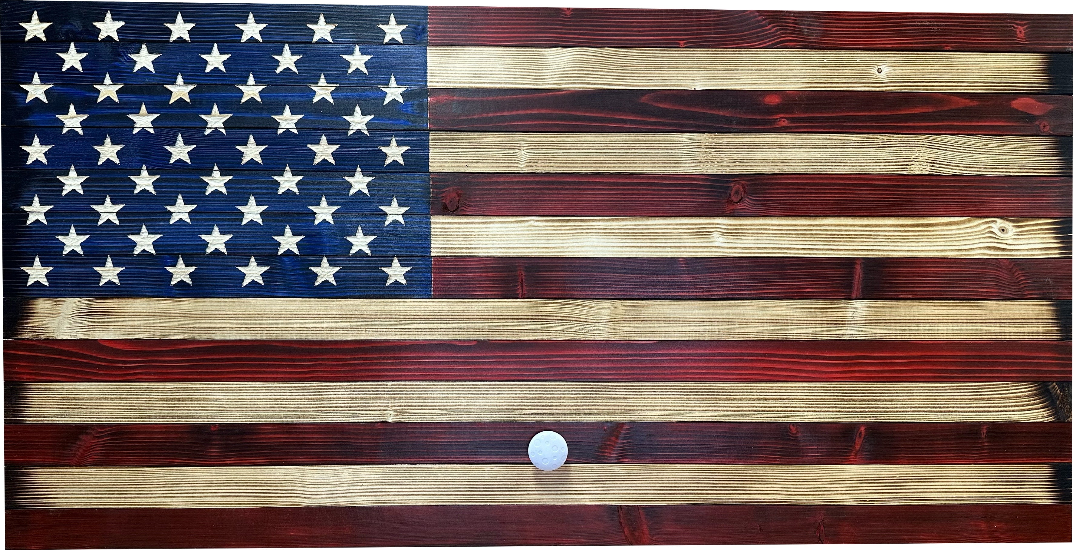 Large Red and Blue American Flag Hidden Gun Storage Cabinet