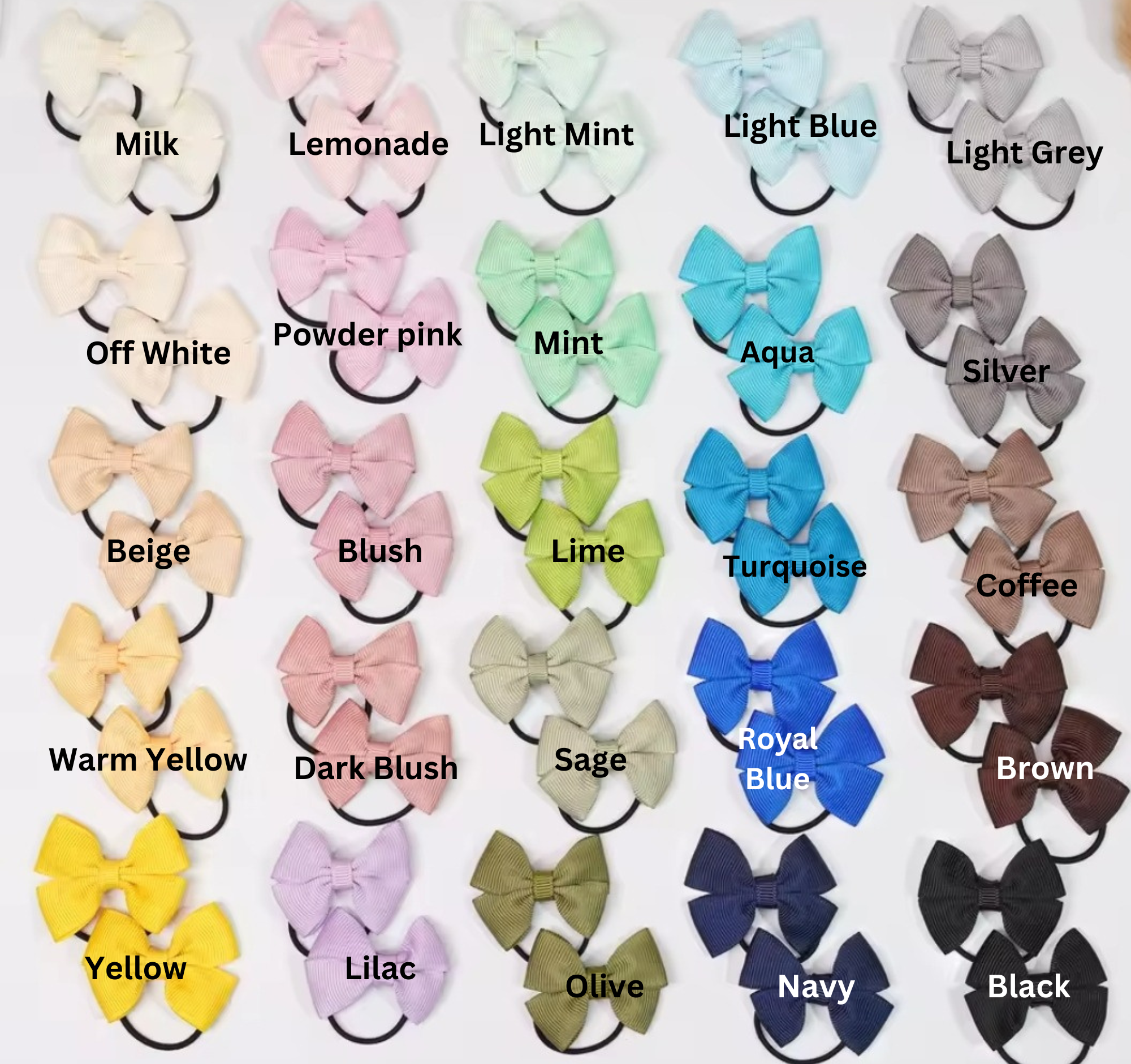 Mini Elastic Hair Bows