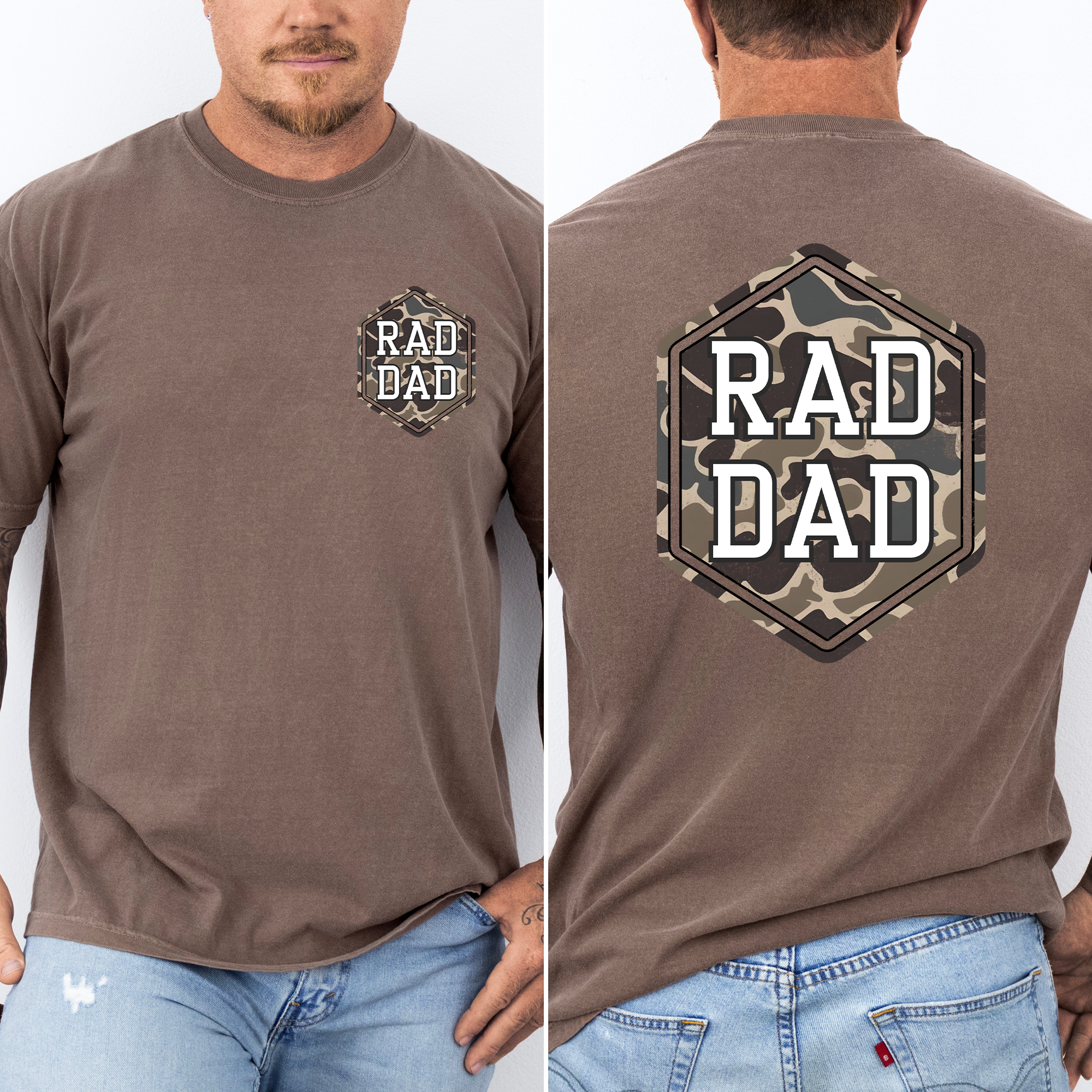 Rad Dad, Camo, Camouflage, Father's Day, Husband, Guy Gift, Old School, Brother, Comfort Colors T-Shirt