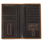 Ariat Branded Brindle Calf Hair Overlay - Men's Rodeo Wallet