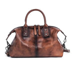 Rustic Luxury Vintage Calfskin Leather Duffle Bag