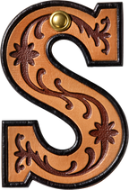 Monogrammed Initial Western Leather Look Saddle Longhorn Cowboy Cowgirl Kitchen Dish Towels Made in America