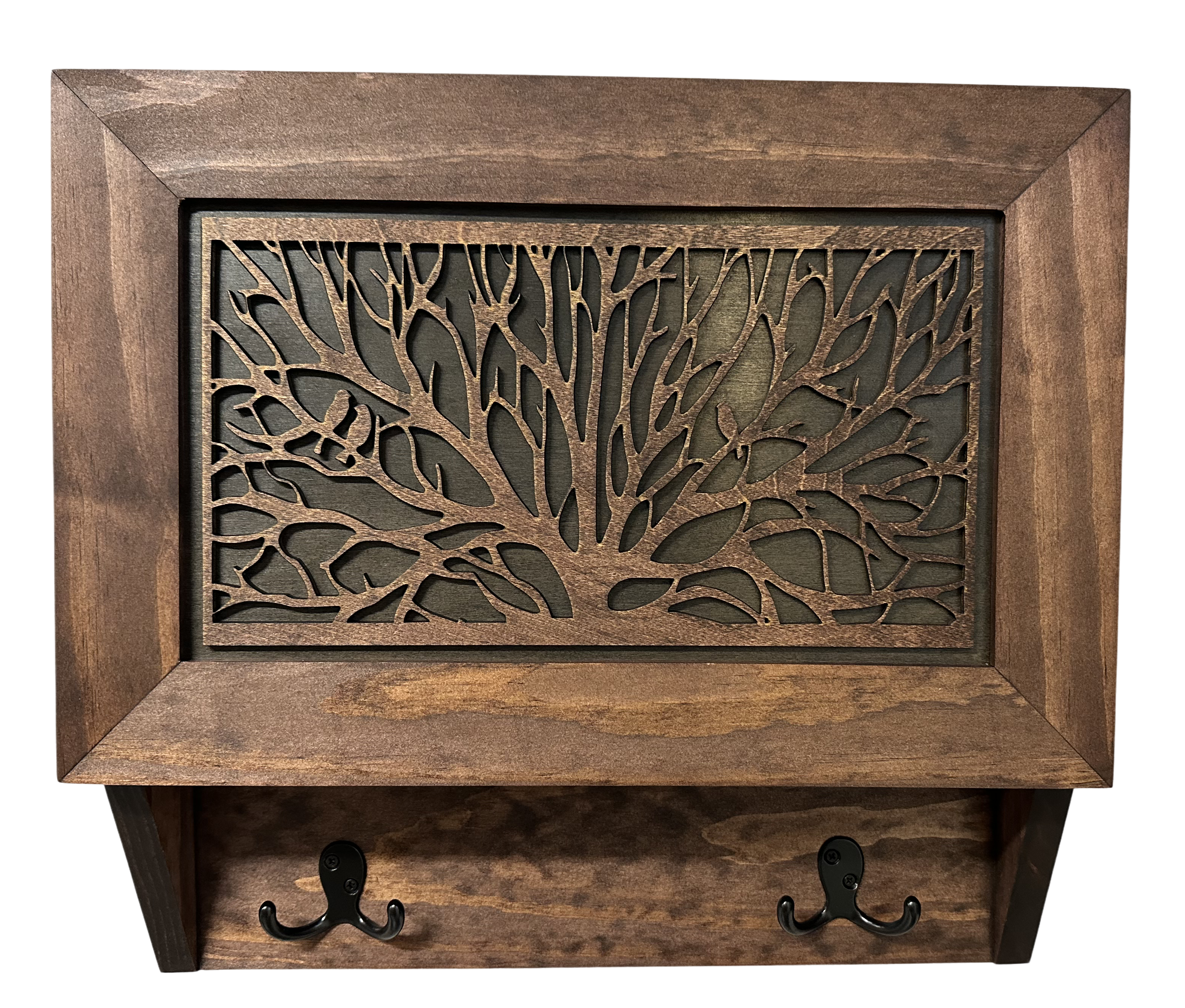 Birds in a Tree Gun Concealment Decor - Handcrafted Wooden Gun Cabinets - Gun Shelf Hidden Storage for Rifles, Shotguns, & Handguns - Quick Access Hidden Wall Safe