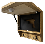 Family Tree Gun Safe Coat Rack - Handcrafted Wooden Gun Cabinets - Gun Shelf Hidden Storage for Rifles, Shotguns, & Handguns - Quick Access Hidden Wall Safe