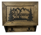 Rustic Mountain Welcome Wall-Mounted Gun Cabinet – Concealed Lockable Storage for Your Home