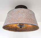 Ornate Copper Farmhouse Ceiling Light - 4 Bulb