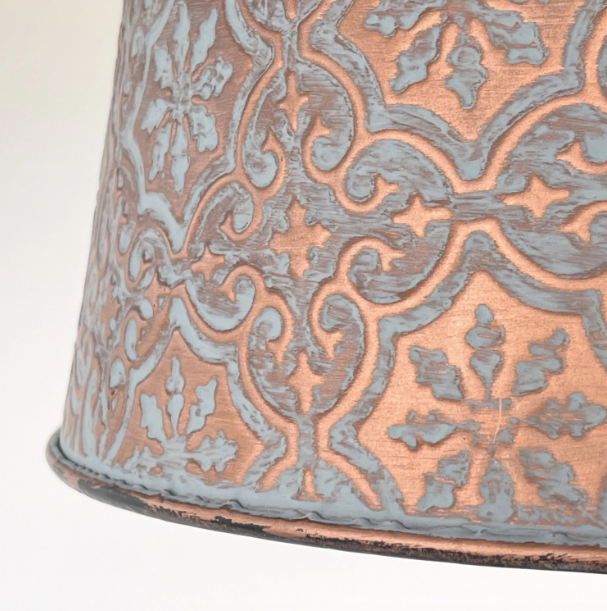 Ornate Copper Farmhouse Ceiling Light - 4 Bulb