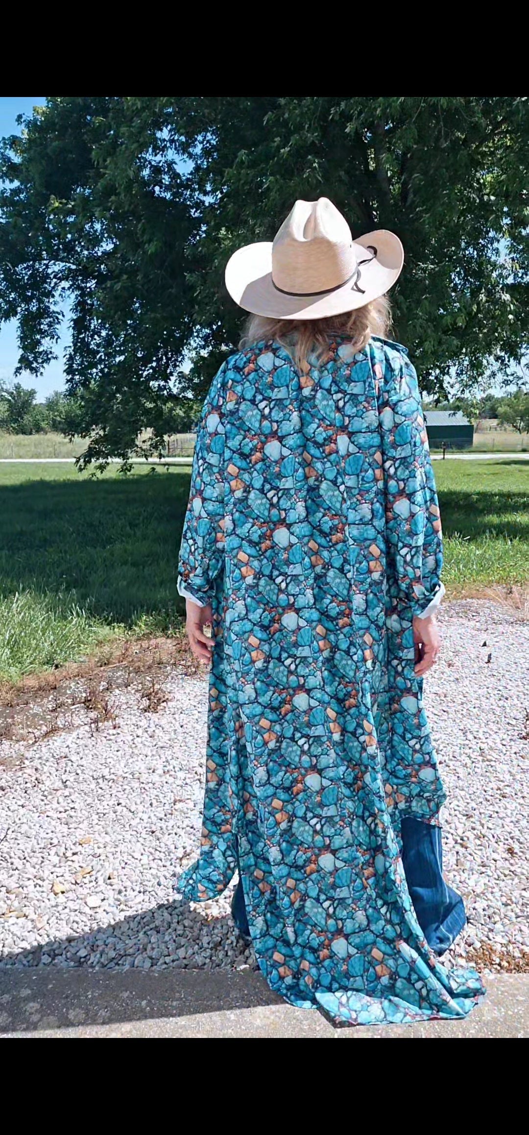 Baha Ranch All Turquoise Long Duster Dress