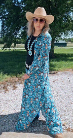 Baha Ranch All Turquoise Long Duster Dress