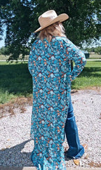 Baha Ranch All Turquoise Long Duster Dress