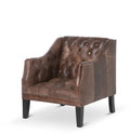 Park Hill | Brent Tufted Leather Club Chair, Vintage Umber