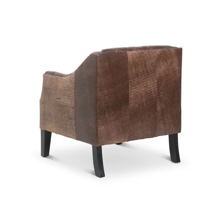 Park Hill | Brent Tufted Leather Club Chair, Vintage Umber