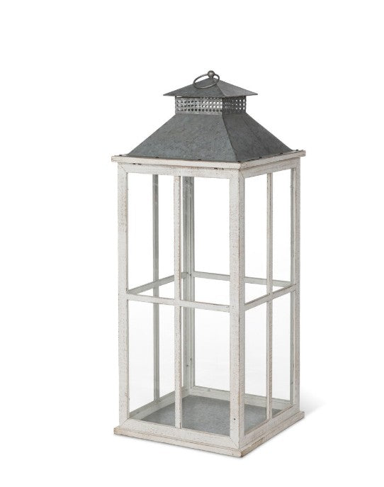 Park Hill | Coastal Whitewash Lantern – Large