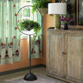 Park Hill | Spherical Iron Plant Stand – Distressed Black Garden Pedestal