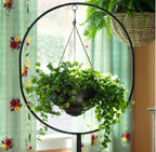 Park Hill | Spherical Iron Plant Stand – Distressed Black Garden Pedestal