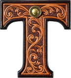 Monogrammed Initial Western Leather Look Saddle Longhorn Cowboy Cowgirl Kitchen Dish Towels Made in America