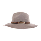 Knit Leopard Buckle Band C.C Panama Hat