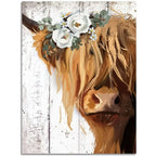 Frameless Fun Cow Canvas for Country Farmhouse Decor