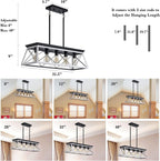 5-Light Farmhouse Pendant Linear Chandelier