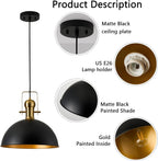 12 Inch Farmhouse Dome Pendant Lights