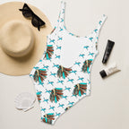 Baha Ranch Yeehaw Turquoise Running Horse Headdress One-Piece Swimsuit