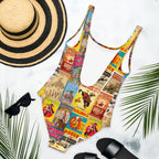 Baha Ranch Yeehaw Vintage Rodeo Poster One-Piece Swimsuit