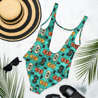 Baha Ranch Yeehaw Turquoise Aztec One-Piece Swimsuit