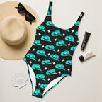 Baha Ranch Yeehaw Turquoise Hat One-Piece Swimsuit
