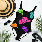 Baha Ranch Yeehaw All Neon Hat One-Piece Swimsuit